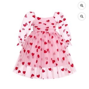 BRAND NEW WITH TAGS Pink Dress with Red Heart Pattern